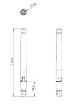 2,2dBI 2600Mhz SMA-RP Black Male Connector - Thumbnail