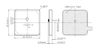 35x35X4 mm Passive Patch AntennaSupported Bands: GPS(1575.42MHz) -GLON