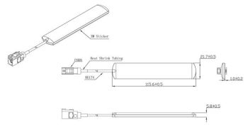 3G GSM Strip Antenna, 3m Cable, SMA/Male