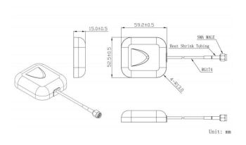 3G/GSM Antenna RG174/3M SMA Male/Magnetic