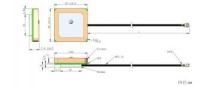 4 cm Cable - GNSS Active Antenna, Ipex/f con. Sticky Mounting - Thumbnail