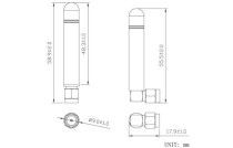 433 MHz Antenna, 2dBi, SMA/M Con. - Thumbnail