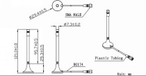 4G Whip Antenna, 3db, 3m Cable, SMA/Female - Thumbnail