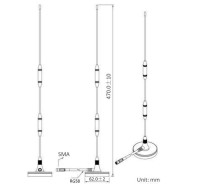 4G/3G/2G Whip Antenna, 14db, 5m-RG58 Cable, SMA/Male Magnetic Mount - Thumbnail