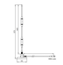 4G/3G/2G Whip Antenna, 14db, 7m-RG58 Cable, SMA/Male Magnetic Mount - Thumbnail