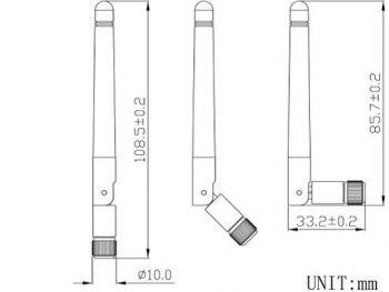 433 Mhz Antenna / SMA/m 90-180 Degree