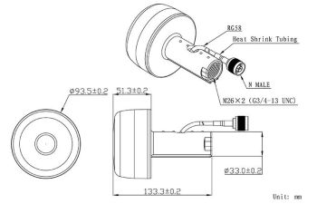 GNSS Active Navigation Antenna, 2m LMR200 cable, SMA/M, Screw mounting