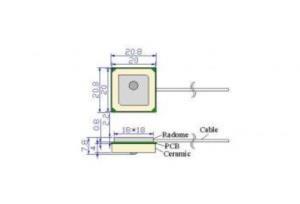 GPS Antenna / 12 cm cable - Ipex/f ( Bulkhead) con.