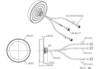 GSM+GPS+WIFI Antenna Magnetic,Adhesive,3m Cable SMA male