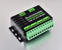 Industrial USB TO 4Ch RS485 Converter, Multi Protection Circuits, Alum - Thumbnail