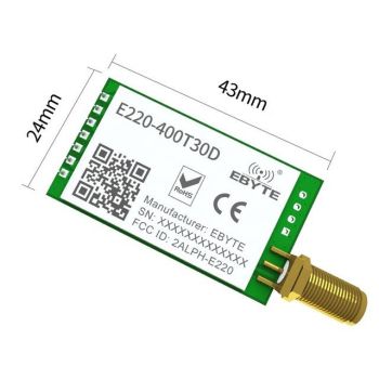 LoRa module, E220-400T30D. 30dbm. 10km. LLCC68.