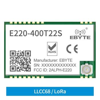 LoRa Wireless module, 410.125MHz~493.125MHz.22dbm. 5km. LLCC68.