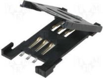 SIM CARD Socket, Hinge Type, 6PIN, RoHS - Thumbnail