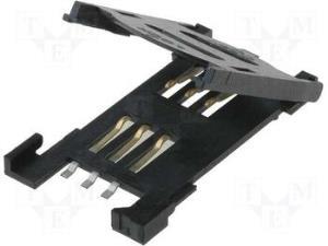 SIM CARD Socket, Hinge Type, 6PIN, RoHS