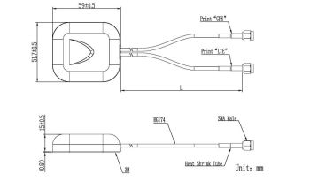 LTE(4G)+GPS Antenna Magnetic-Adhesive,3m Cable SMA/Male,RG174