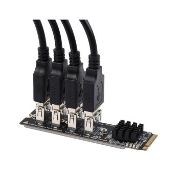 M.2 to PCIe 4-Ch Expander, Using With PCIe X1 to PCIe X16 Expander