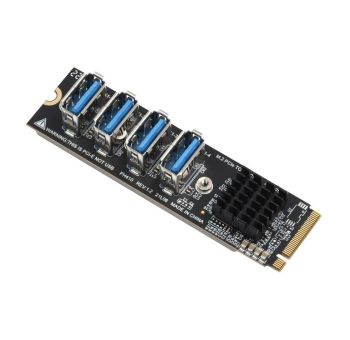 M.2 to PCIe 4-Ch Expander, Using With PCIe X1 to PCIe X16 Expander