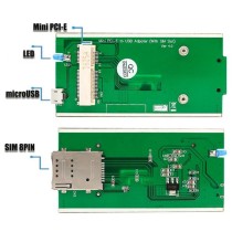 Mini PCI-E Wireless Adapter to USB 2.0 Riser Card with SIM Slot + Case - Thumbnail