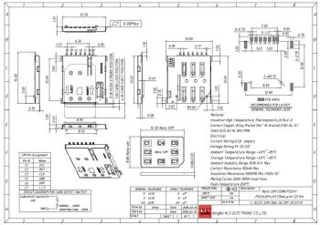 NANO SIM CONN; PUSH/PUSH, 6Pin, H1.37mm, with CD Pin