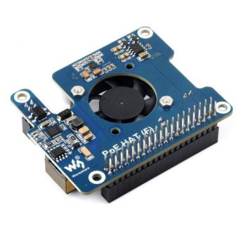 Power Over Ethernet HAT (F) For Rasp.Pi 5, High Power, Onb. Fan