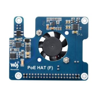 Power Over Ethernet HAT (F) For Rasp.Pi 5, High Power, Onb. Fan