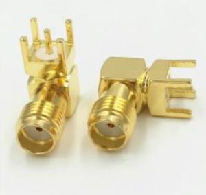 SMA/f 90° PCB Connector, Lenght: 14.5 mm