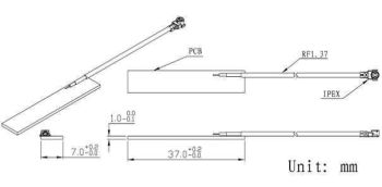 GSM Antenna// 12 cm cable - Ipex/f ( Bulkhead) con.