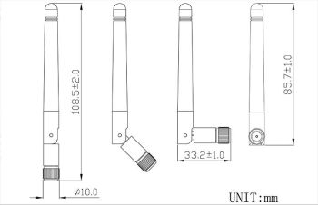 WIFI Antenna / SMA/m 90-180 Degree