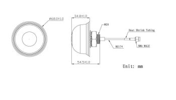 WIFI Antenna / SMA m/ 3dBi, 3m, RG174 