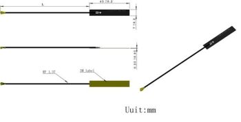 WiFi PCB Antenna / 130mm cable, IPEX/F